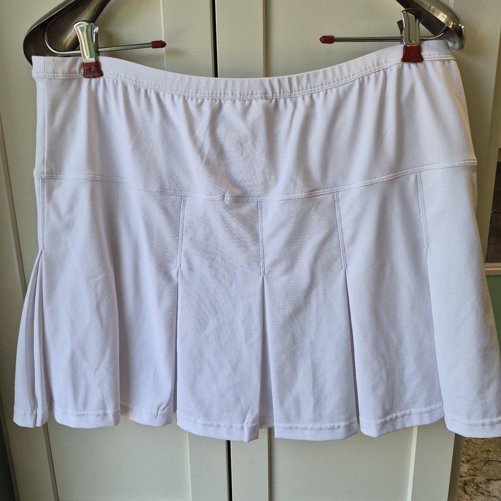 Bolle White Pleated Skort 15" Classic Tennis Athletic Preppy Women's Large - Picture 3 of 5